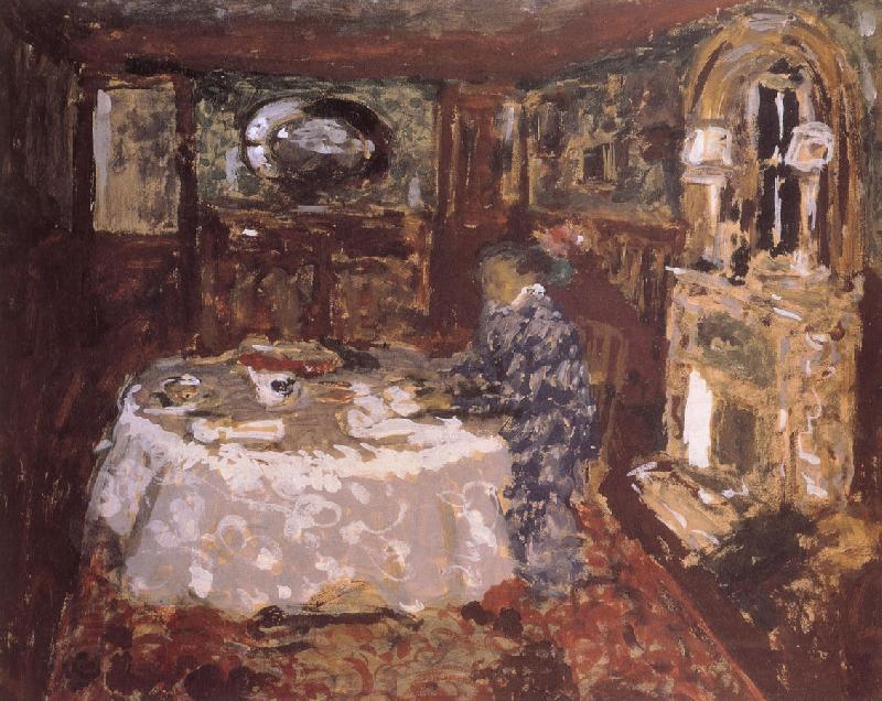 Edouard Vuillard Painter mother sitting at the table money China oil painting art